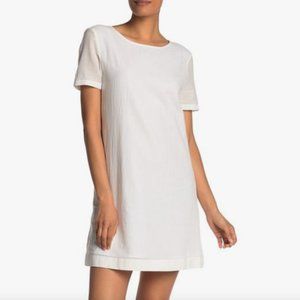 Theory Button Back Shift Mini White Dress 00
